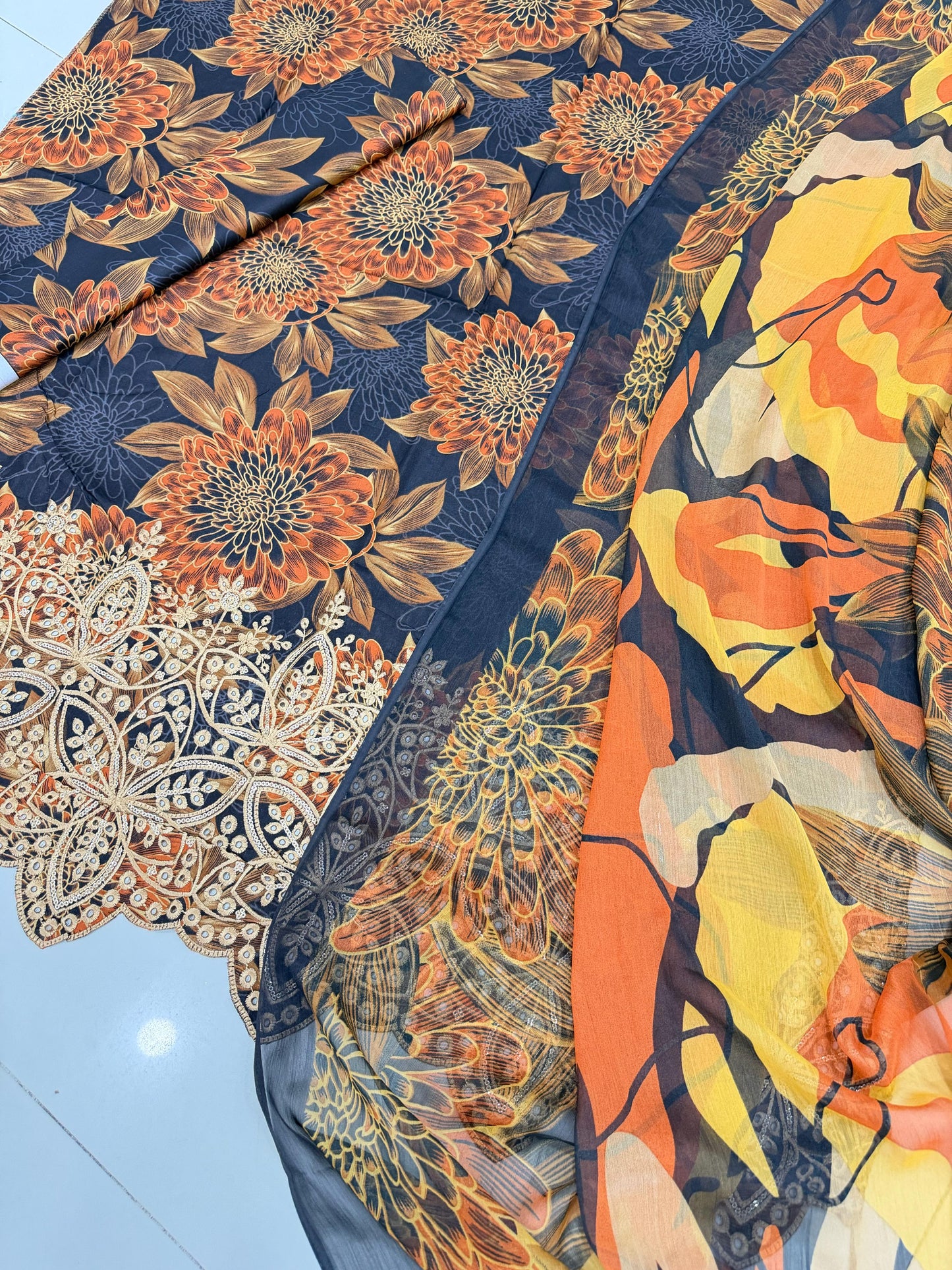 3 PIECE- LUXURY LAWN EMBROIDERY PATCHES ON ORGANZA & READY TO WEAR DUPPATTA UNSTITCHED SUMMER 26-NEW ARRIVALS