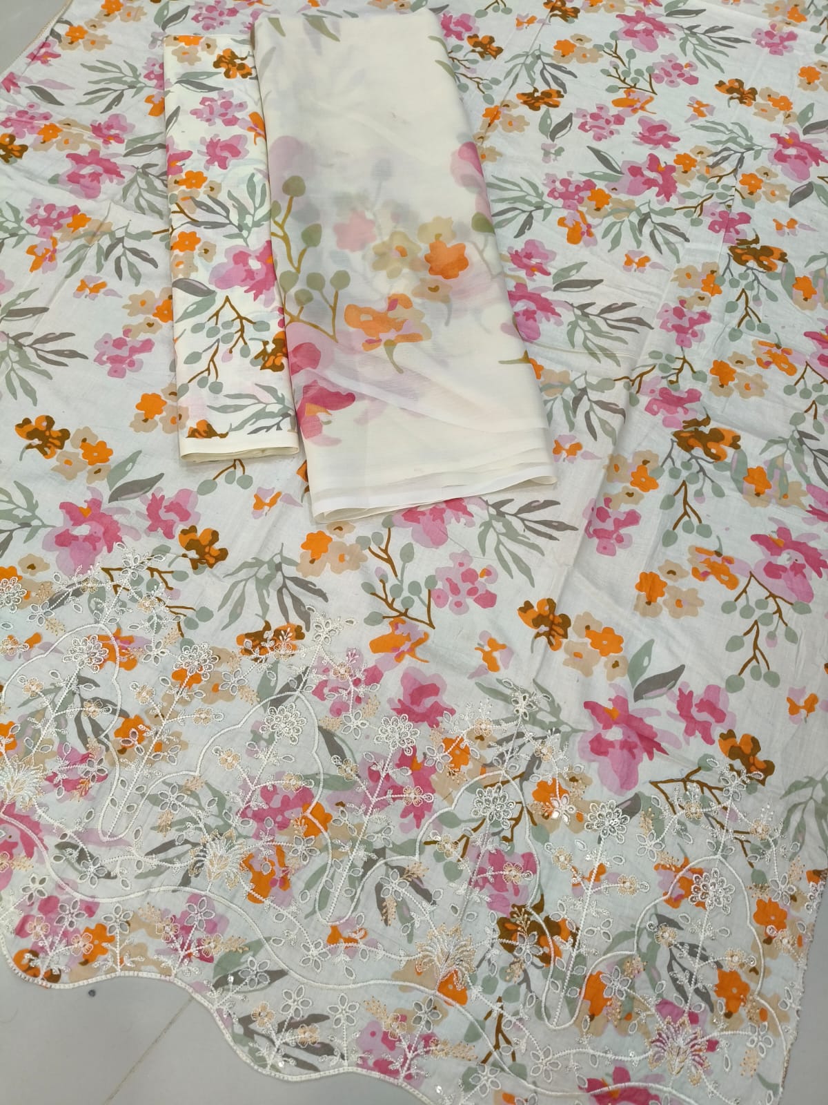3 PIECE- LUXURY LAWN EMBROIDERY PATCHES ON ORGANZA & READY TO WEAR DUPPATTA UNSTITCHED SUMMER 26-NEW ARRIVALS