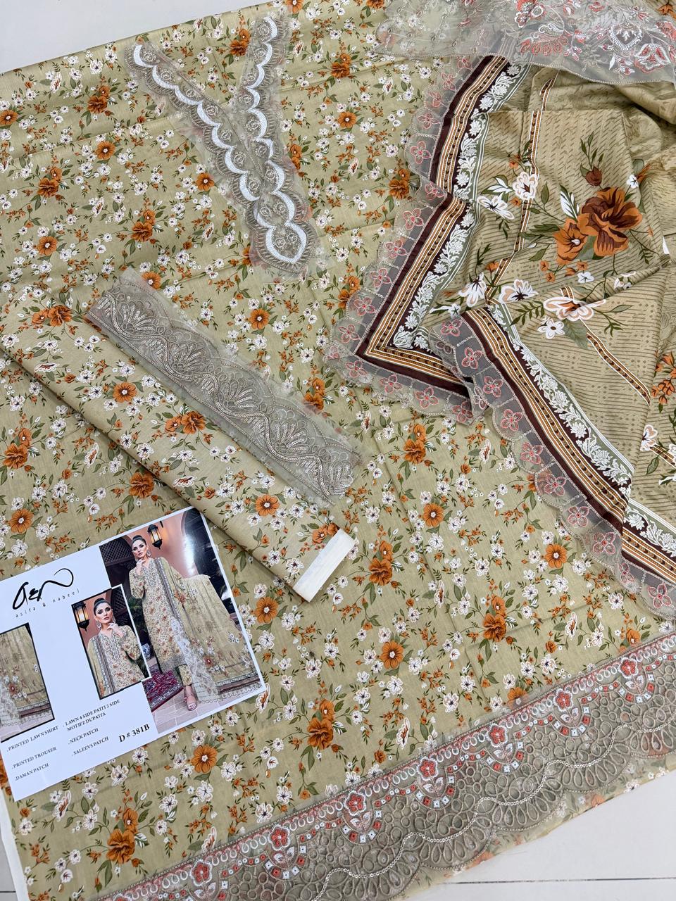 3 PIECE- LUXURY LAWN PATCHES & LACES UNSTITCHED SUMMER 26-NEW ARRIVALS