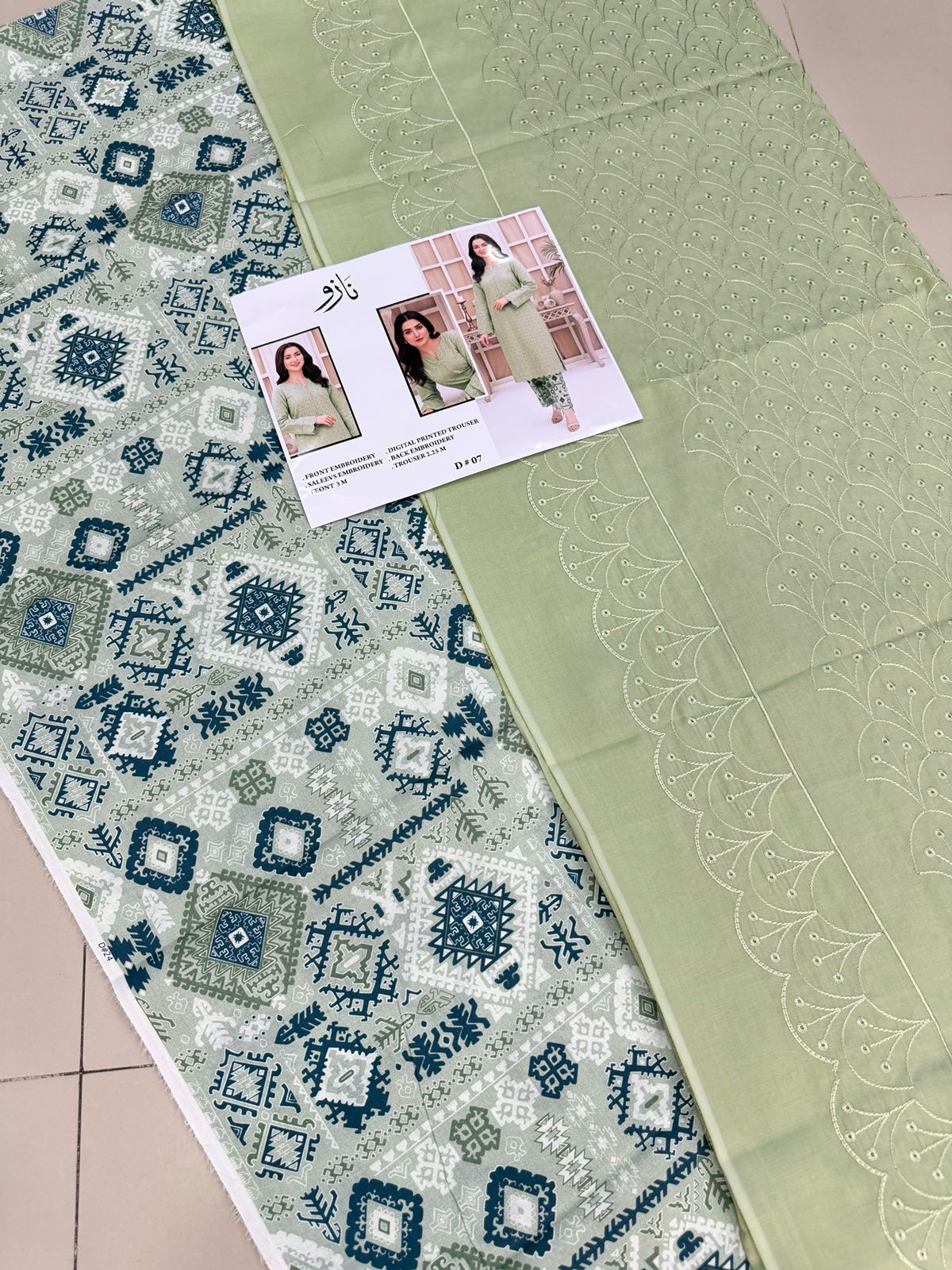 2 PIECE-LAWN HEAVILY EMBROIDERED CHIKENKARI SHIRT & DIGITEL PRINTED TROUSER UNSTITCHED SUMMER 26-NEW ARRIVALS