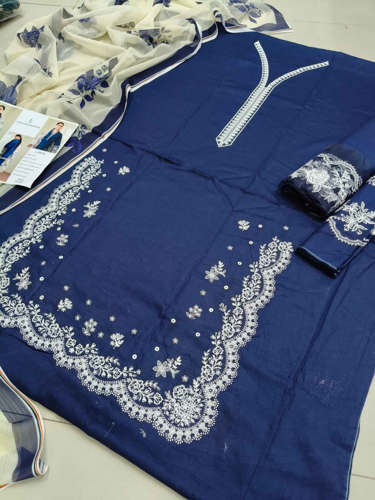 3 PIECE-LUXURY LAWN EMBROIDERY FRONT & SALEEVS UNSTITCHED SUMMER 26-NEW ARRIVALS