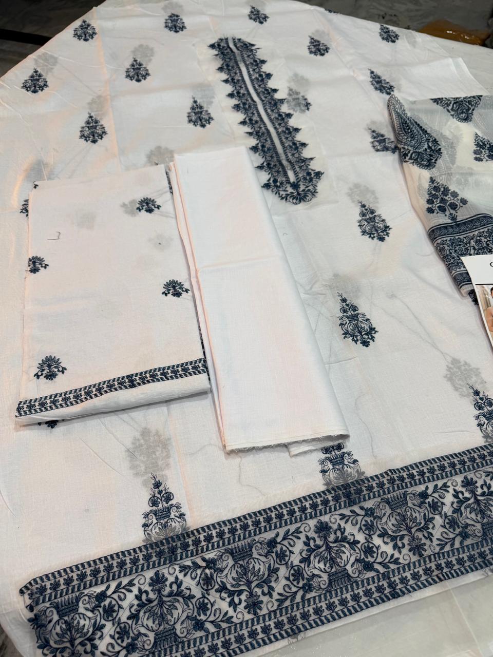 3 PIECE-LUXURY LAWN EMBROIDERY FRONT & SALEEVS UNSTITCHED SUMMER 26-NEW ARRIVALS