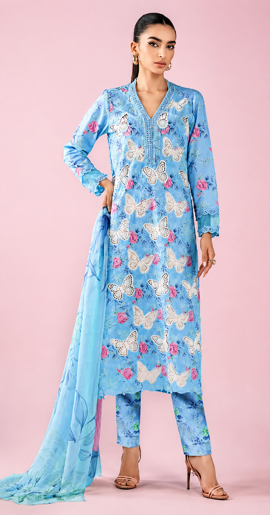 3 PIECE-LAWN PRINTED FULL HEAVY EMBROIDERY & READY DUPPATTA 4 SIDE MOTIF UNSTITCHED SUMMER 26-NEW ARRIVALS