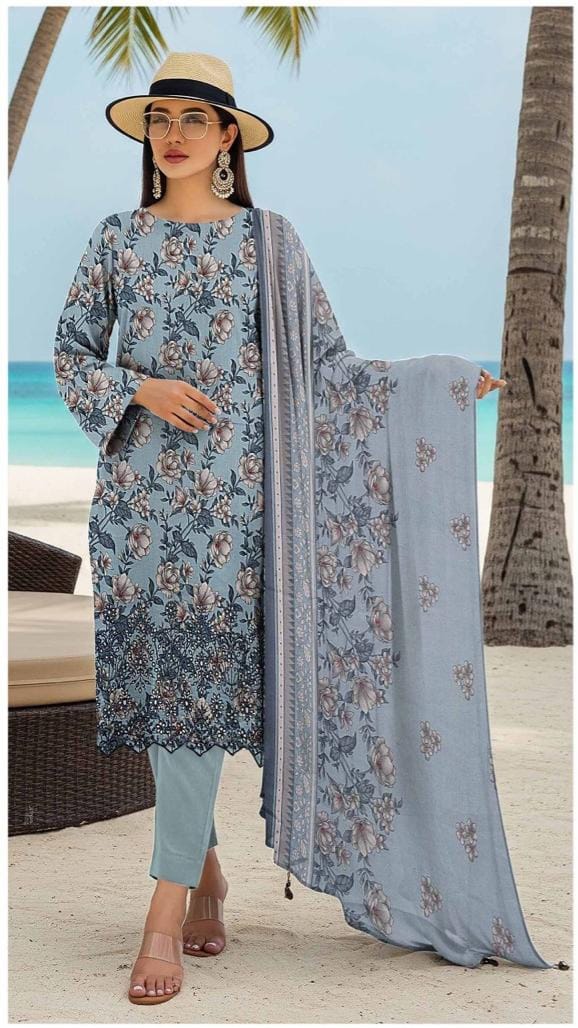 3 PIECE- LUXURY LAWN EMBROIDERY PATCHES ON ORGANZA & READY TO WEAR DUPPATTA UNSTITCHED SUMMER 26-NEW ARRIVALS