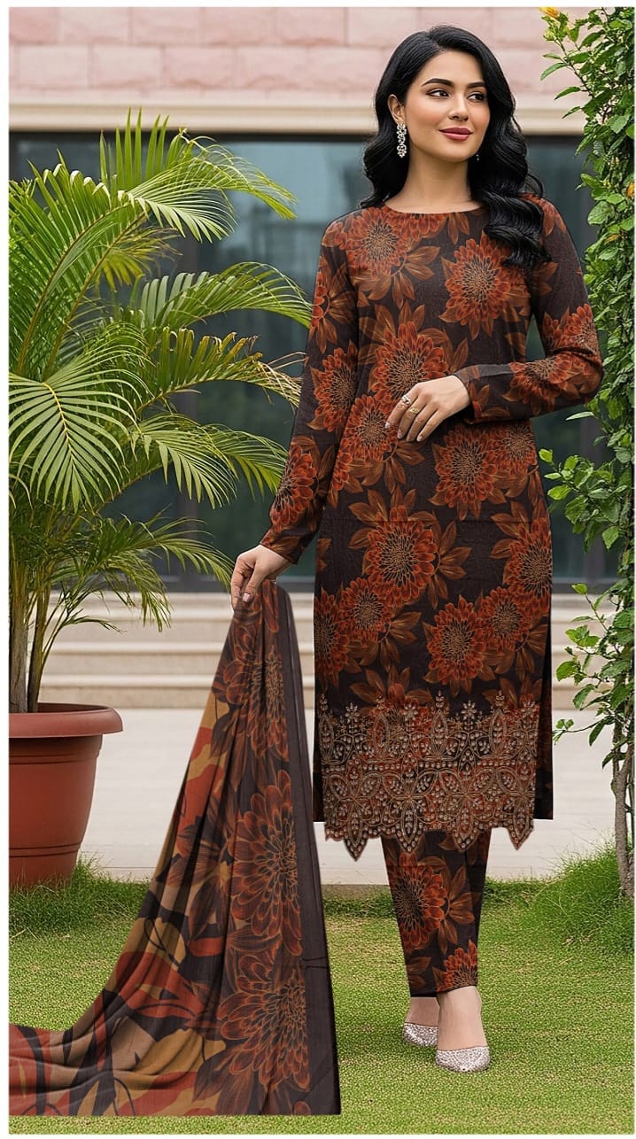 3 PIECE- LUXURY LAWN EMBROIDERY PATCHES ON ORGANZA & READY TO WEAR DUPPATTA UNSTITCHED SUMMER 26-NEW ARRIVALS