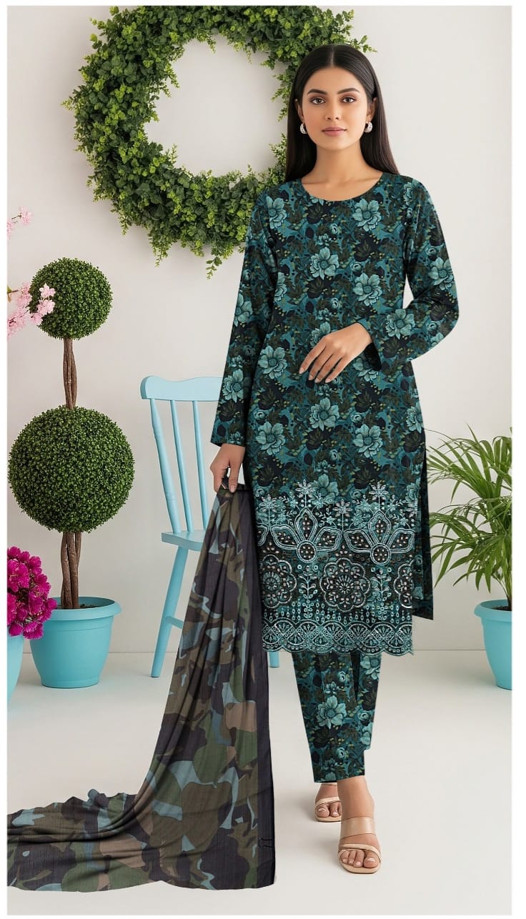 3 PIECE- LUXURY LAWN EMBROIDERY PATCHES ON ORGANZA & READY TO WEAR DUPPATTA UNSTITCHED SUMMER 26-NEW ARRIVALS