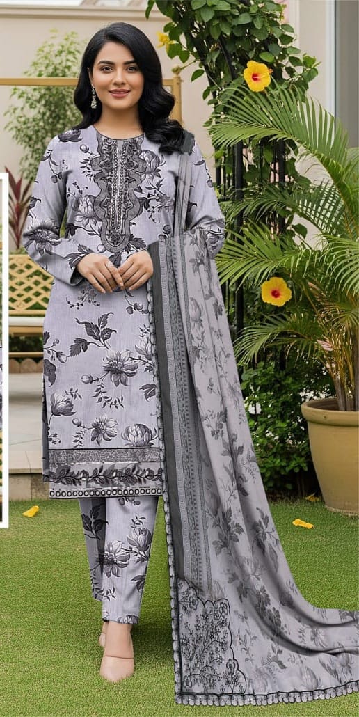 3 PIECE- LUXURY LAWN EMBROIDERY PATCHES ON ORGANZA & READY TO WEAR DUPPATTA UNSTITCHED SUMMER 26-NEW ARRIVALS