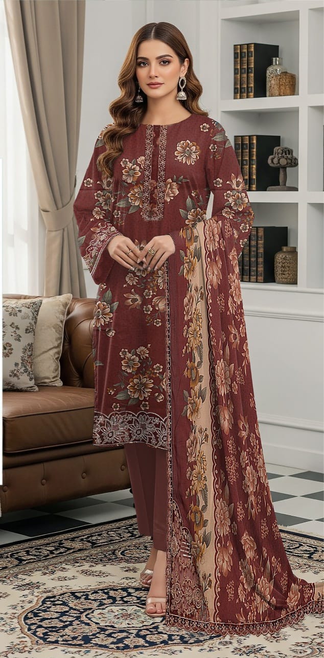 3 PIECE- LUXURY LAWN EMBROIDERY PATCHES ON ORGANZA & READY TO WEAR DUPPATTA UNSTITCHED SUMMER 26-NEW ARRIVALS