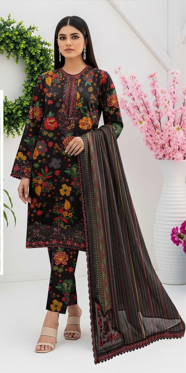 3 PIECE- LUXURY LAWN EMBROIDERY PATCHES ON ORGANZA & READY TO WEAR DUPPATTA UNSTITCHED SUMMER 26-NEW ARRIVALS