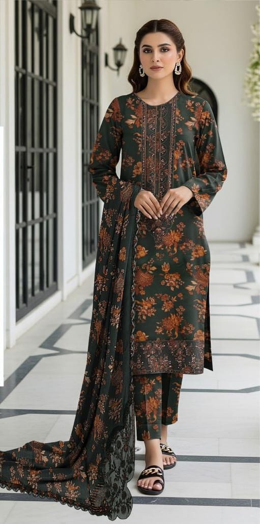 3 PIECE- LUXURY LAWN EMBROIDERY PATCHES ON ORGANZA & READY TO WEAR DUPPATTA UNSTITCHED SUMMER 26-NEW ARRIVALS