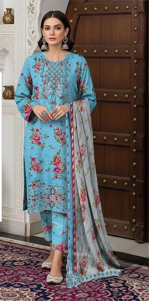 3 PIECE- LUXURY LAWN EMBROIDERY PATCHES ON ORGANZA & READY TO WEAR DUPPATTA UNSTITCHED SUMMER 26-NEW ARRIVALS