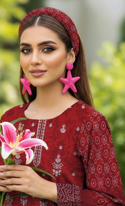 3 PIECE- LUXURY LAWN EMBROIDERY & DUPPATTA 4 SIDE PATI  UNSTITCHED SUMMER 26-NEW ARRIVALS
