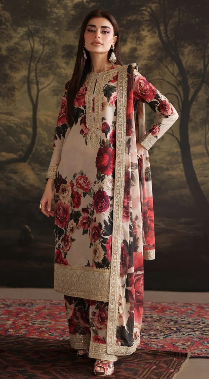 3 PIECE- LUXURY LAWN PATCHES & LACES UNSTITCHED SUMMER 26-NEW ARRIVALS