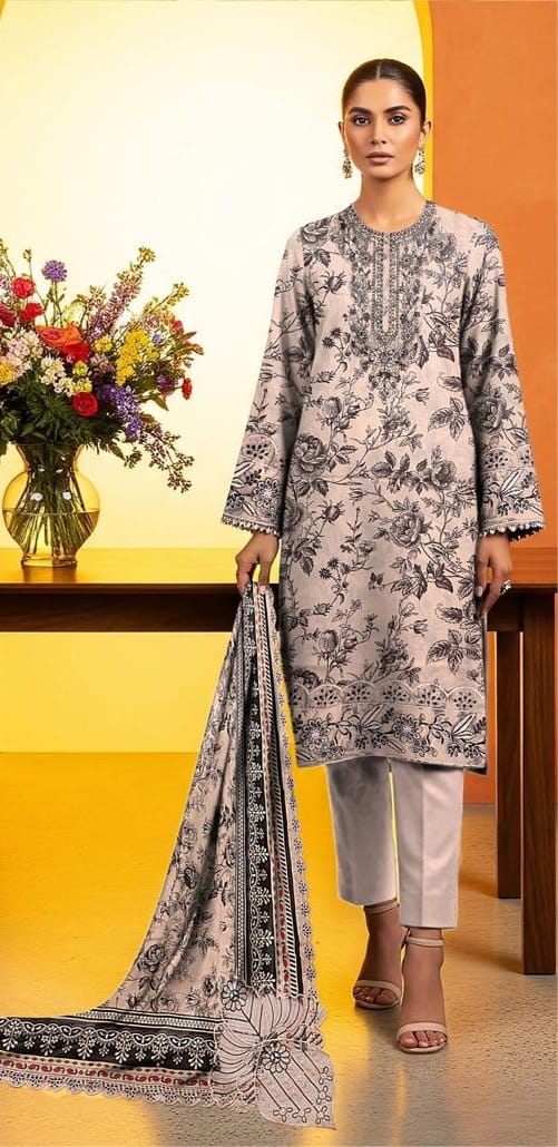 3 PIECE- LUXURY LAWN PATCHES & LACES UNSTITCHED SUMMER 26-NEW ARRIVALS