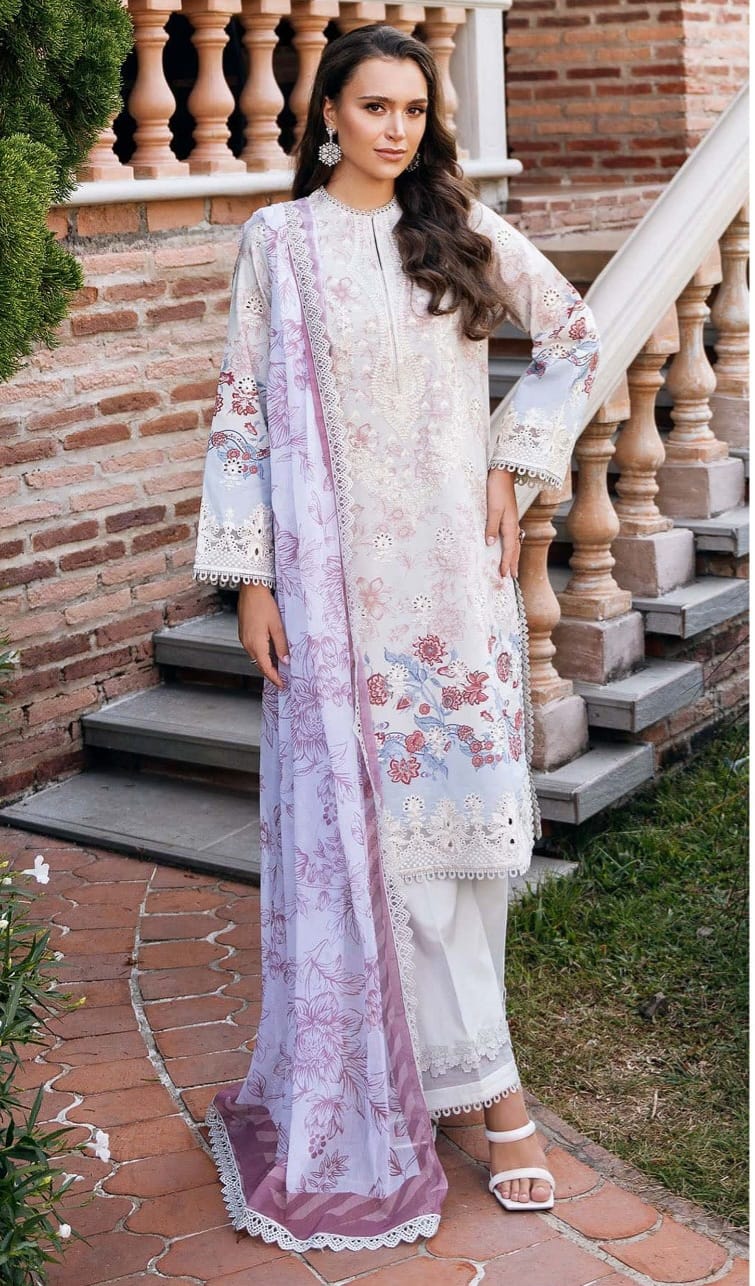 3 PIECE- LUXURY LAWN EMBROIDERY ON ORGANZA UNSTITCHED SUMMER 26-NEW ARRIVALS