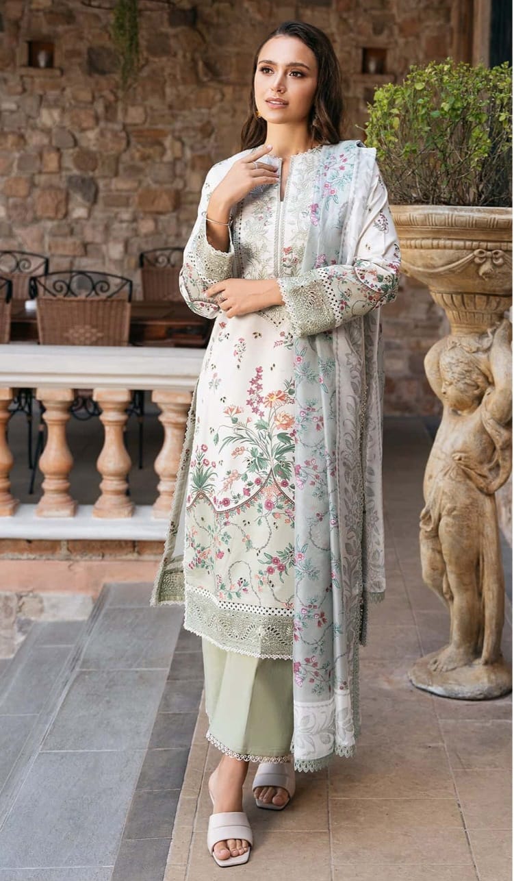 3 PIECE- LUXURY LAWN EMBROIDERY ON ORGANZA UNSTITCHED SUMMER 26-NEW ARRIVALS