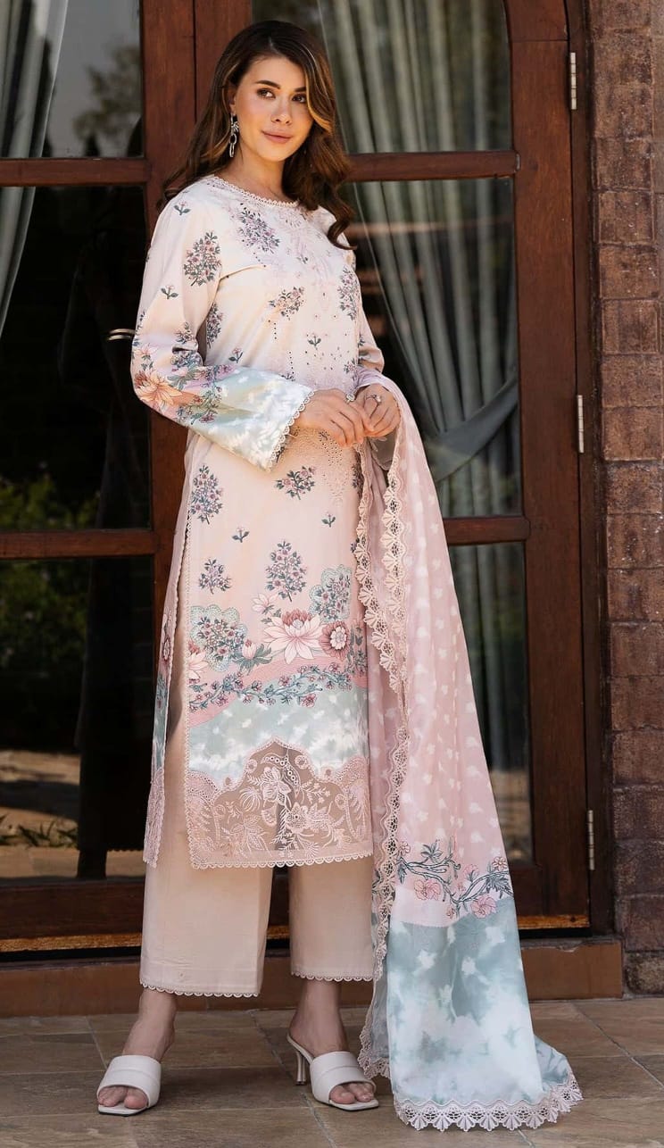3 PIECE- LUXURY LAWN EMBROIDERY ON ORGANZA UNSTITCHED SUMMER 26-NEW ARRIVALS