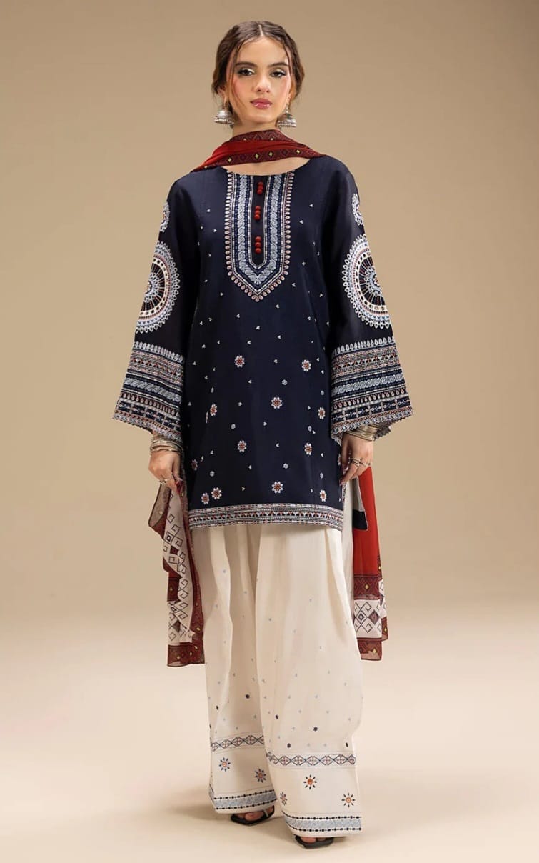 3 PIECE-LUXURY LAWN EMBROIDERY FRONT & SALEEVS UNSTITCHED SUMMER 26-NEW ARRIVALS