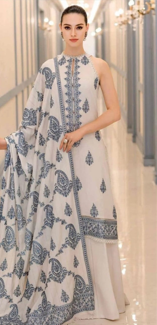 3 PIECE-LUXURY LAWN EMBROIDERY FRONT & SALEEVS UNSTITCHED SUMMER 26-NEW ARRIVALS