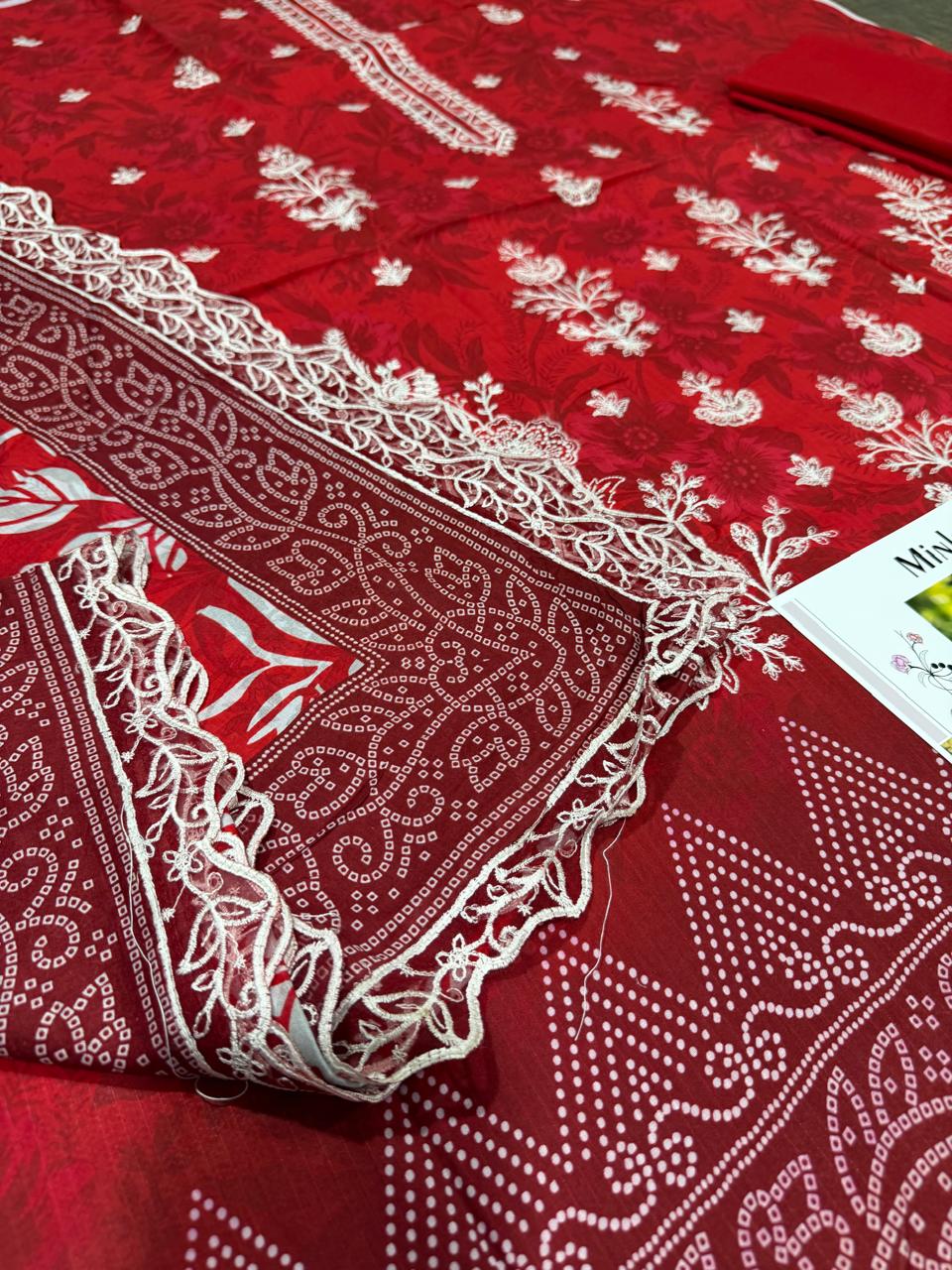 3 PIECE- LUXURY LAWN EMBROIDERY & DUPPATTA 4 SIDE PATI  UNSTITCHED SUMMER 26-NEW ARRIVALS