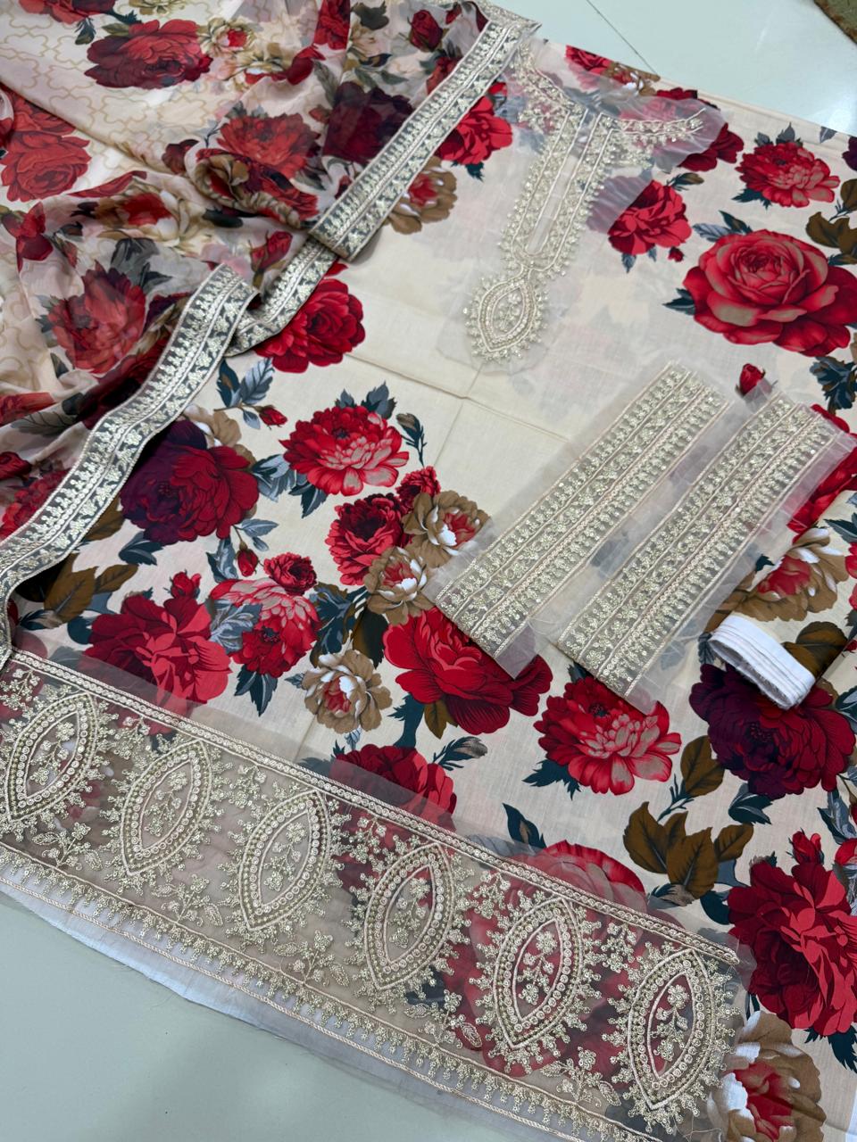 3 PIECE- LUXURY LAWN PATCHES & LACES UNSTITCHED SUMMER 26-NEW ARRIVALS