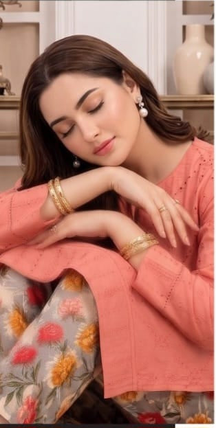 2 PIECE-LAWN HEAVILY EMBROIDERED CHIKENKARI SHIRT & DIGITEL PRINTED TROUSER UNSTITCHED SUMMER 26-NEW ARRIVALS