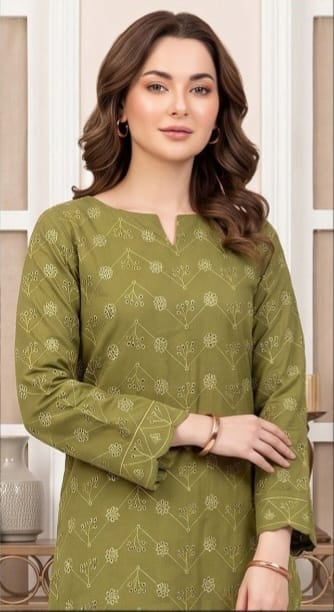 2 PIECE-LAWN HEAVILY EMBROIDERED CHIKENKARI SHIRT & DIGITEL PRINTED TROUSER UNSTITCHED SUMMER 26-NEW ARRIVALS