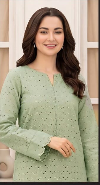 2 PIECE-LAWN HEAVILY EMBROIDERED CHIKENKARI SHIRT & DIGITEL PRINTED TROUSER UNSTITCHED SUMMER 26-NEW ARRIVALS