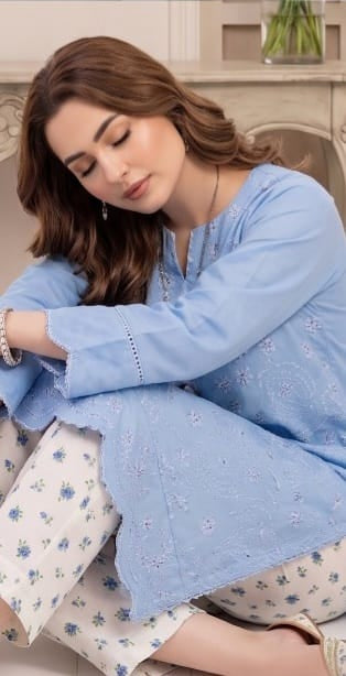 2 PIECE-LAWN HEAVILY EMBROIDERED CHIKENKARI SHIRT & DIGITEL PRINTED TROUSER UNSTITCHED SUMMER 26-NEW ARRIVALS