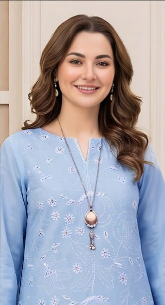 2 PIECE-LAWN HEAVILY EMBROIDERED CHIKENKARI SHIRT & DIGITEL PRINTED TROUSER UNSTITCHED SUMMER 26-NEW ARRIVALS