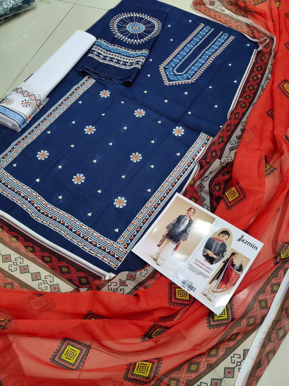 3 PIECE-LUXURY LAWN EMBROIDERY FRONT & SALEEVS UNSTITCHED SUMMER 26-NEW ARRIVALS