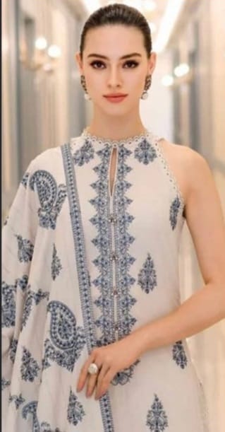 3 PIECE-LUXURY LAWN EMBROIDERY FRONT & SALEEVS UNSTITCHED SUMMER 26-NEW ARRIVALS