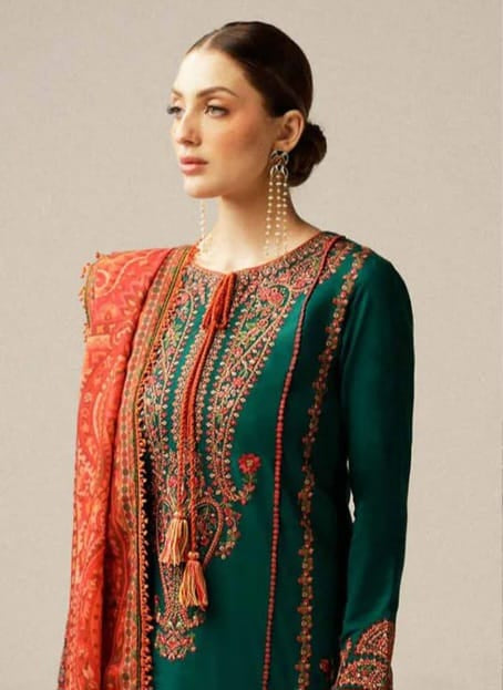 3 PIECE-LUXURY LAWN EMBROIDERY FRONT & SALEEVS UNSTITCHED SUMMER 26-NEW ARRIVALS