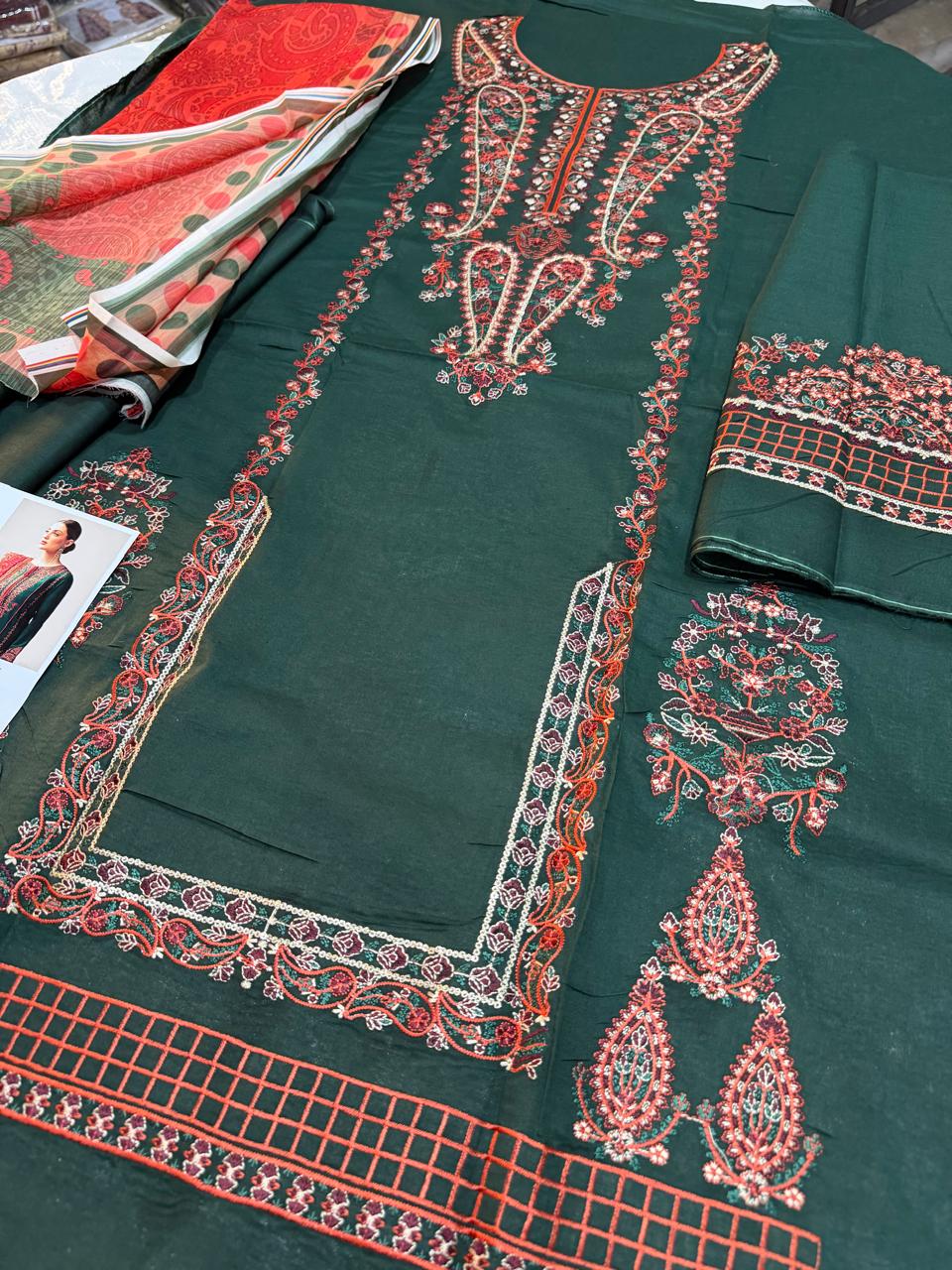 3 PIECE-LUXURY LAWN EMBROIDERY FRONT & SALEEVS UNSTITCHED SUMMER 26-NEW ARRIVALS