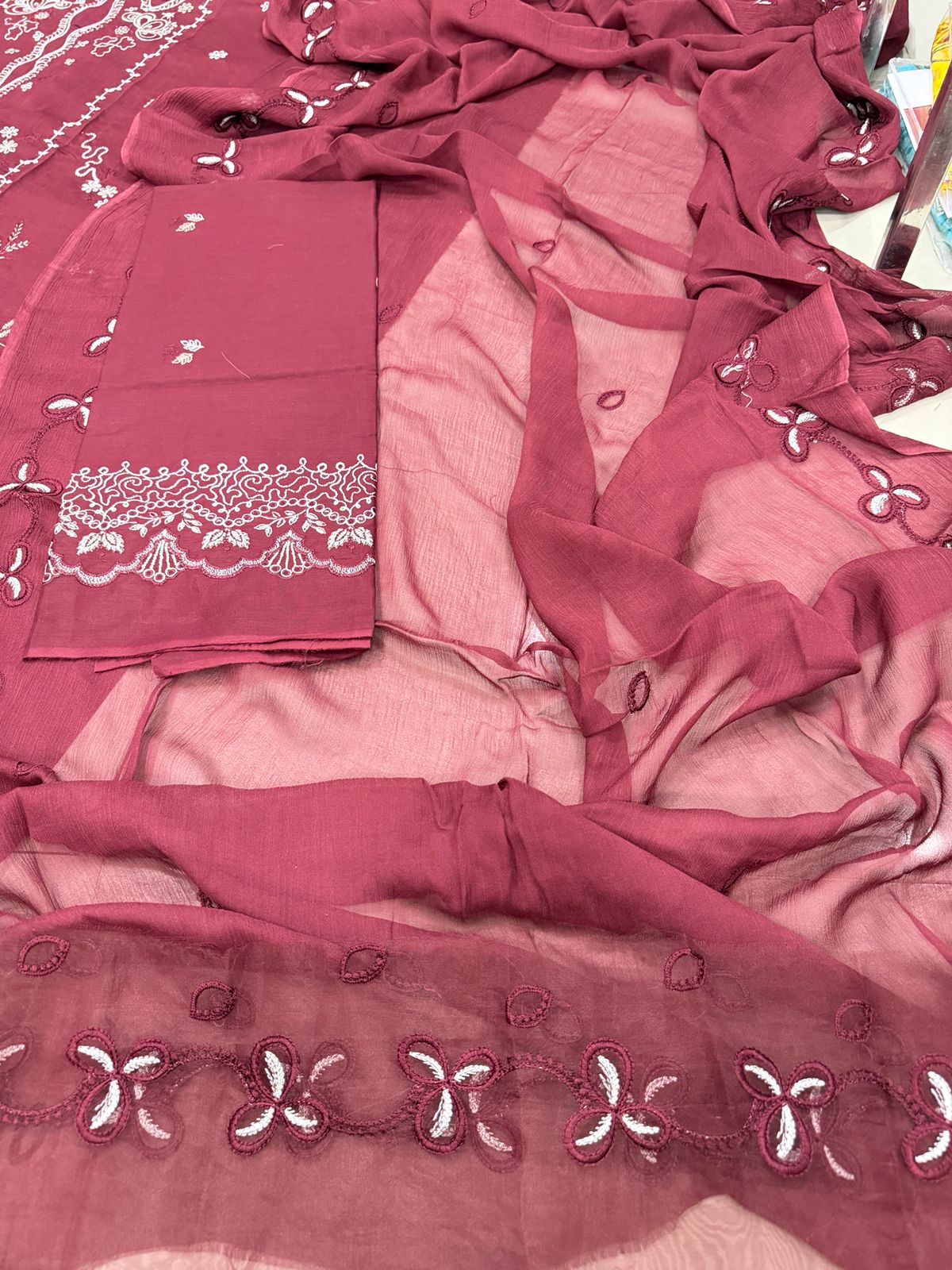 3 PIECE- LUXURY LAWN HEAVY EMBROIDERY & DUPPATTA LACE & EMB UNSTITCHED SUMMER 26-NEW ARRIVALS